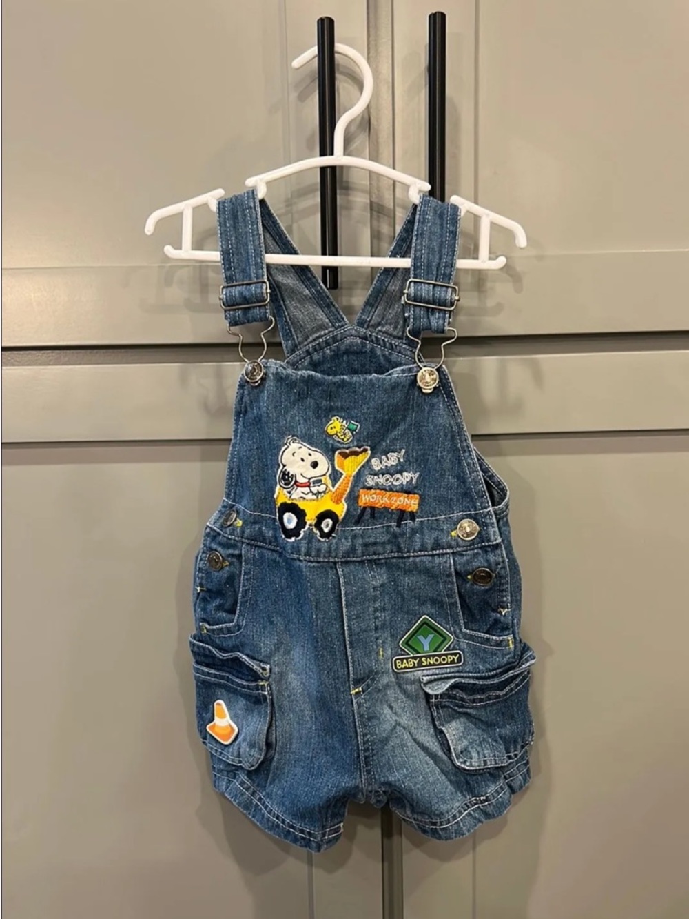 Vintage Snoopy shortalls 3-6 months